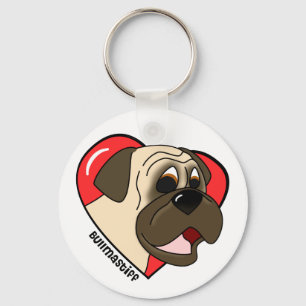 Llavero Amo mi Keychain Bullmastiff (Personalizado)