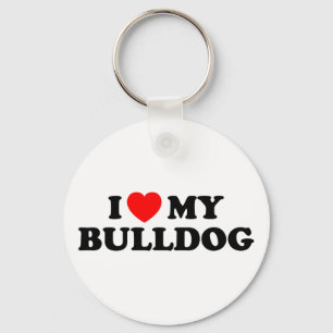 Llavero Amo mi Keychain de Bulldog