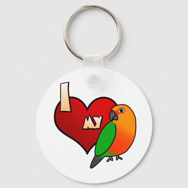 Llavero Amo mi Keychain de Jenday Conure (Anverso)