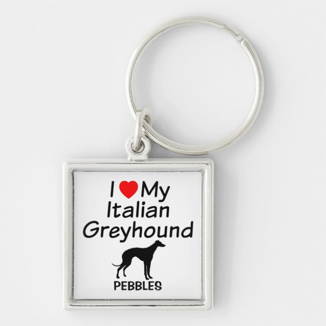 Llavero Amo Mi Keychain de Perros Griegos Italianos (Frente)