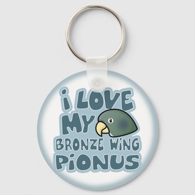 Llavero Amo Mi Keychain De Pionus De Ala De Bronce (Anverso)