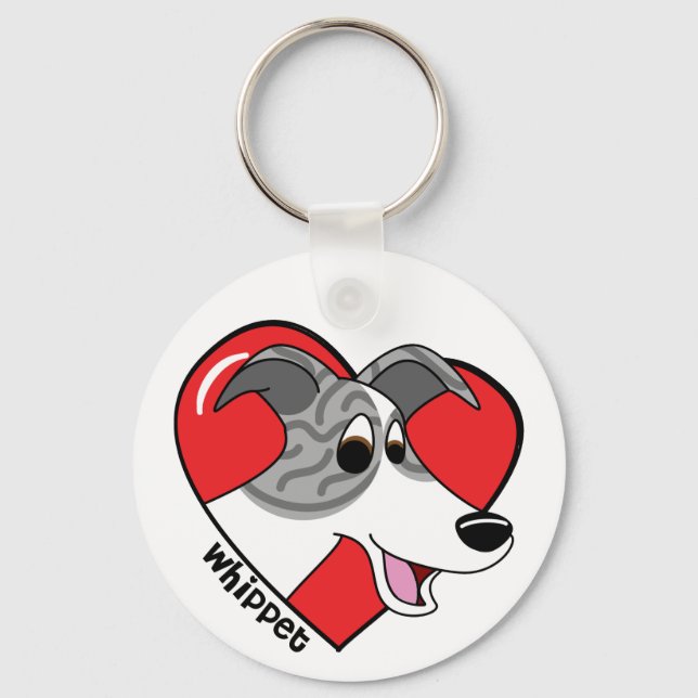 Llavero Amo mi Keychain de Whippet (Anverso)