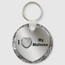 Llavero Amo Mi Keychain Del Corazón Maltés