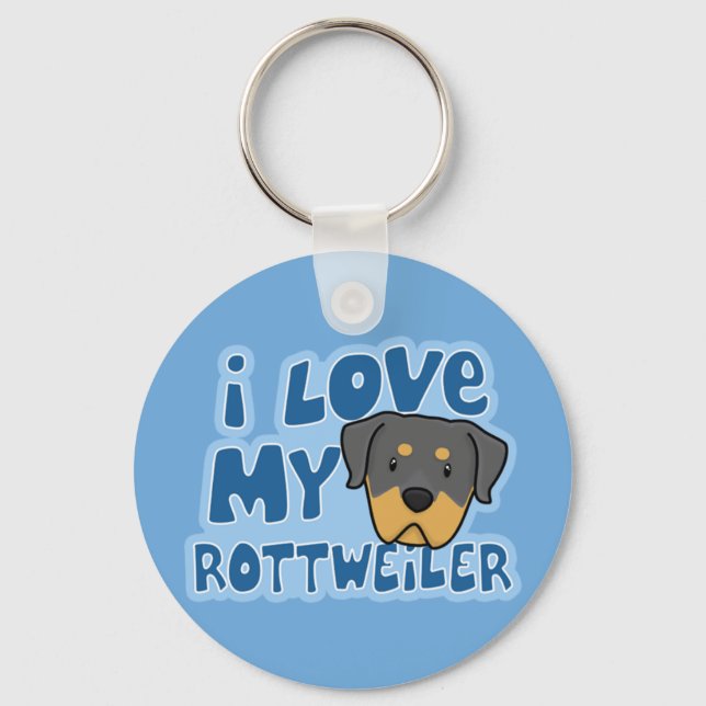 Llavero Amo Mi Keychain Rottweiler (Anverso)