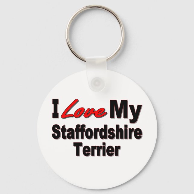 Llavero Amo Mi Keychain Terrier Staffordshire (Anverso)