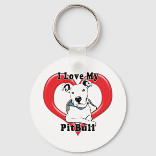 Llavero Amo mi logotipo de PitBull
