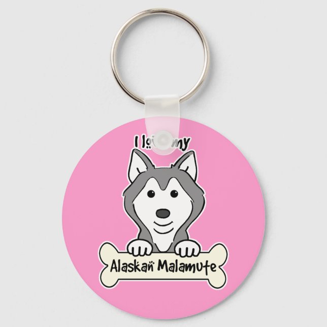 Llavero Amo mi Malamute alascánico (Anverso)