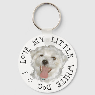 Llavero Amo Mi Maltés De Perro Blanco