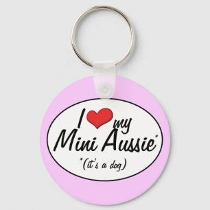 Llavero Amo mi mini australiana (es un perro)