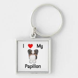 Llavero Amo mi Papillon (la imagen)