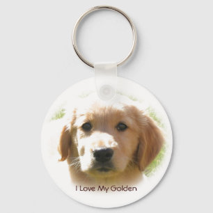 Llavero Amo mi perro del golden retriever