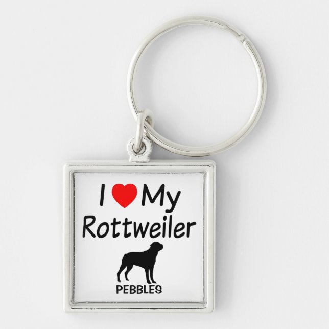 Llavero Amo Mi Perro Rottweiler (Frente)