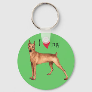 Llavero Amo mi Pinscher alemán