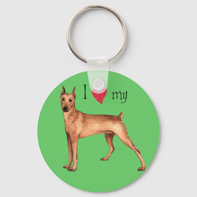 Llavero Amo mi Pinscher alemán (Anverso)