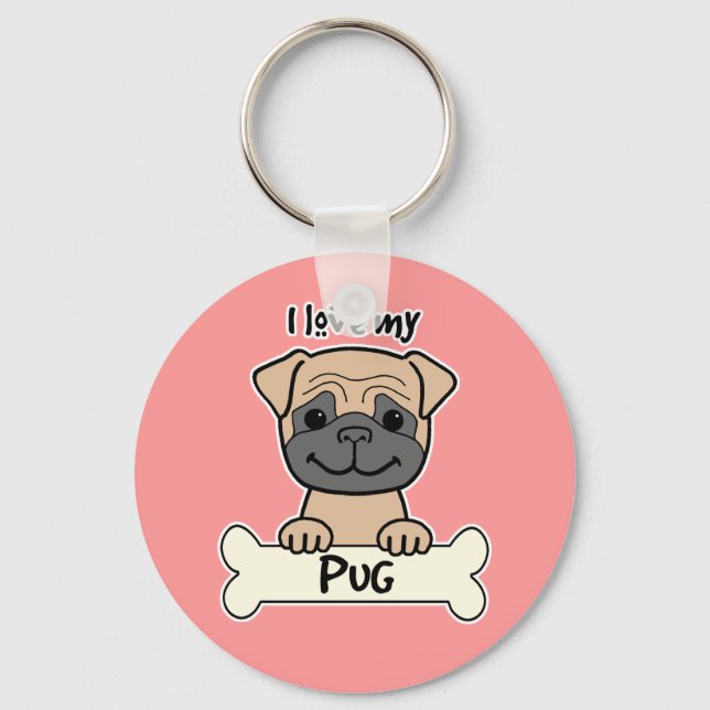 Llavero Amo Mi Pug (Anverso)