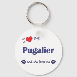 Llavero Amo mi Pugalier (el perro femenino)
