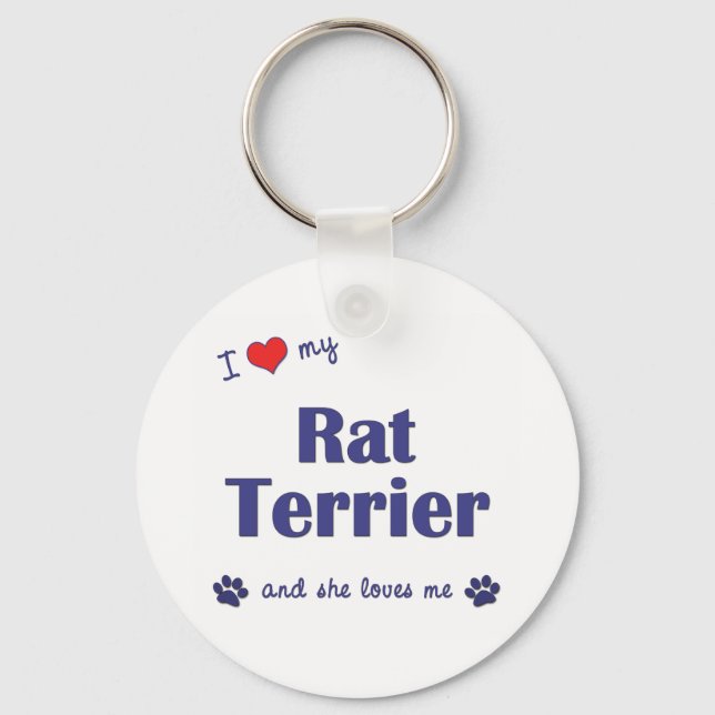 Llavero Amo Mi Rata Terrier (Perro Femenino) (Anverso)