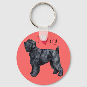 Llavero Amo mi ruso negro Terrier