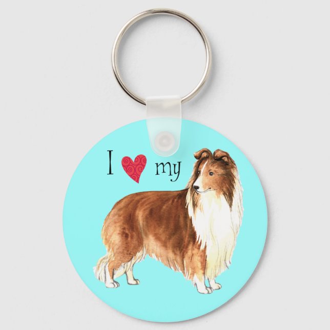 Llavero Amo mi Sheltie (Anverso)