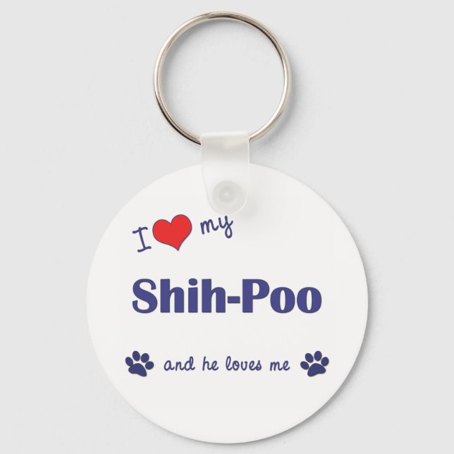 Llavero Amo Mi Shih-Poo (Perro Masculino) (Anverso)