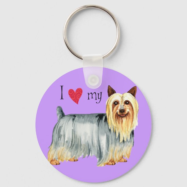 Llavero Amo mi Silky Terrier (Anverso)