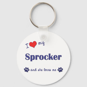 Llavero Amo mi Sprocker (el perro femenino)
