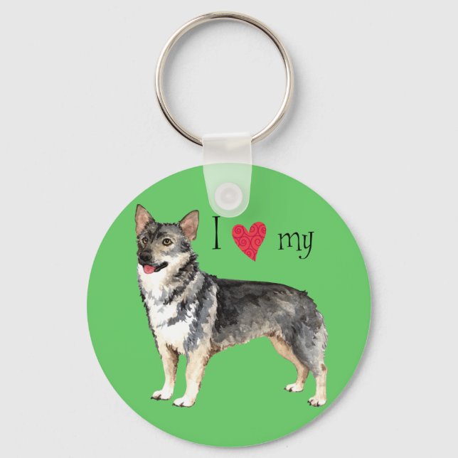 Llavero Amo mi Vallhund Sueco (Anverso)