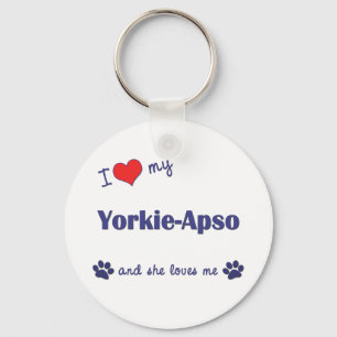 Llavero Amo mi Yorkie-Apso (el perro femenino)
