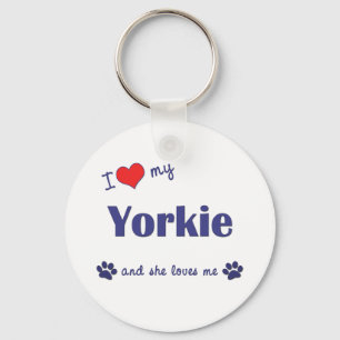 Llavero Amo mi Yorkie (el perro femenino)