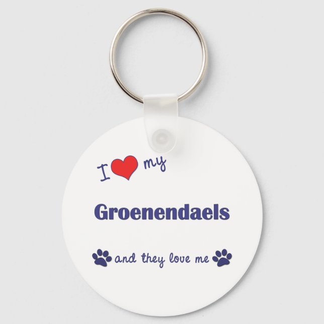 Llavero Amo Mis Groenendaels (Múltiples Perros) (Anverso)