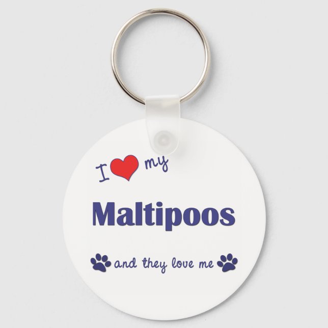 Llavero Amo Mis Maltipoos (Varios Perros) (Anverso)