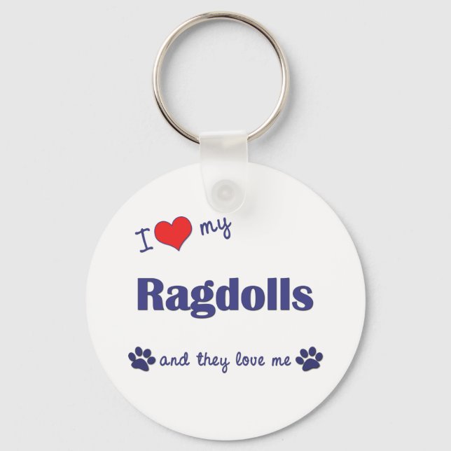 Llavero Amo Mis Ragdolls (Múltiples Gatos) (Anverso)