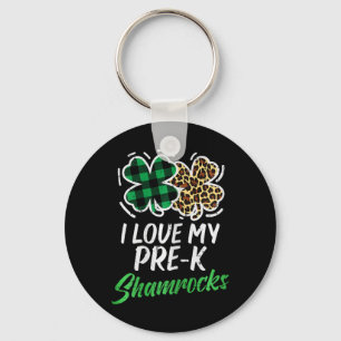Llavero Amo mis Shamrocks de pre-k Leopardo Día de San Pat