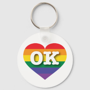 Llavero Amo Oklahoma Orgullo Gay Corazón Arcoiris