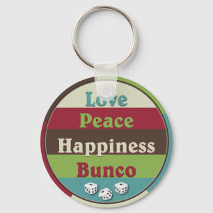 Llavero Amo, paz y felicidad Bunco Key