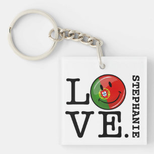 Llavero Amo Portugal Bandera sonriente