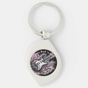Llavero Amo Rock N Roll Guitarra Eléctrica Personalizada