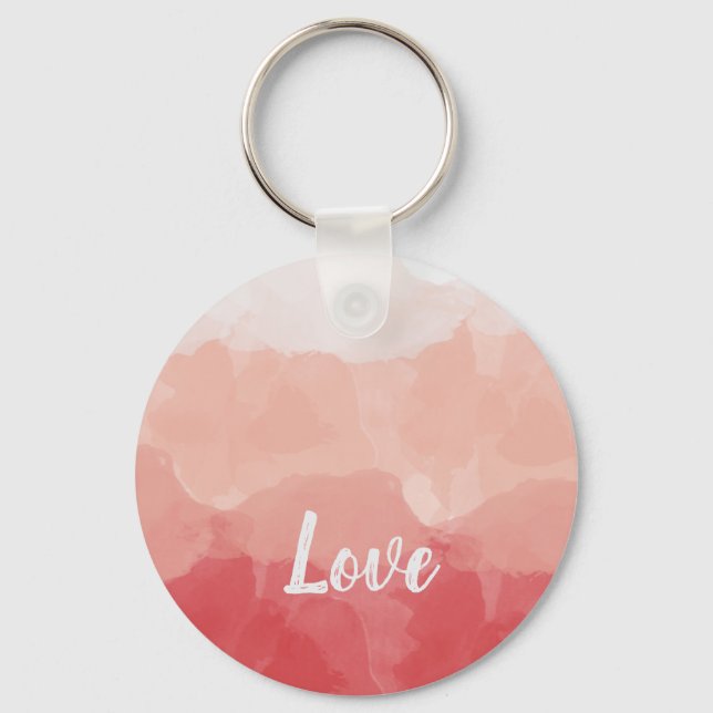 Llavero Amor acuarela rosa (Anverso)