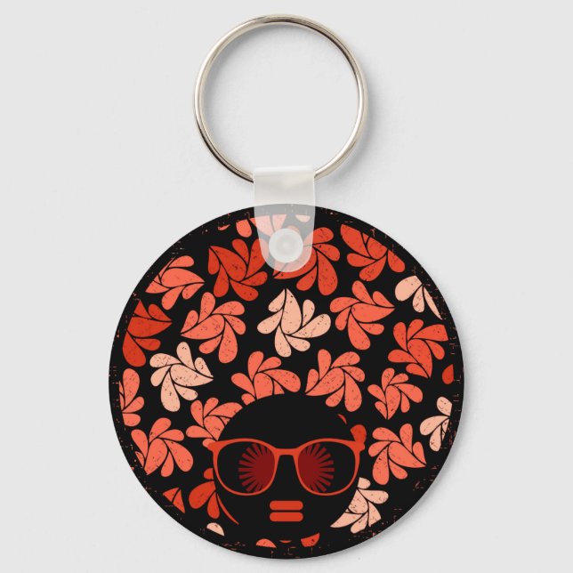 Llavero Amor Afro Almohada Coral Rojo (Anverso)