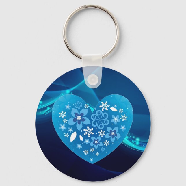 Llavero Amor al corazón azul (Anverso)