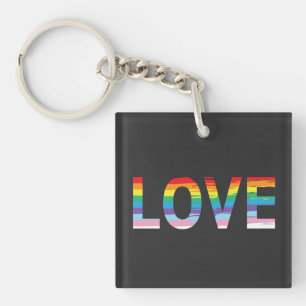 Llavero AMOR Arcoiris Bandera LGBTQIA, Letra Orgullo Camis