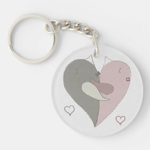 Llavero Amor Aves Corazón