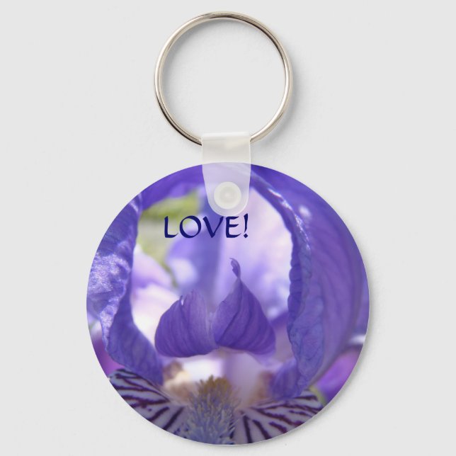 Llavero AMOR! Cadena clave Purple Iris Flower Keychain (Anverso)