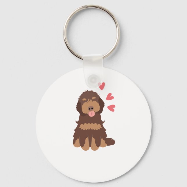 Llavero Amor Chocolate Phantom Cockapoo Cavapoo Perro (Anverso)