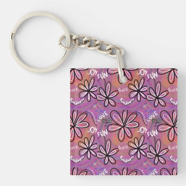 Llavero Amor Compasión, Alegría, Paz Para La Humanidad (Frente)