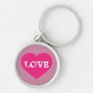 Llavero AMOR corazón rosado caliente Keychain