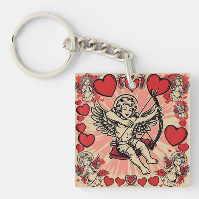 Llavero amor cupido vintage (Frente)