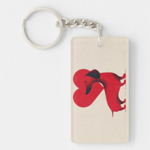 Llavero Amor de Dachshund – Diseño de Corazón de Perro Ado