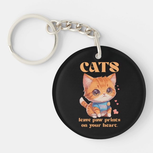 Llavero amor de gatito lindo (Frente)