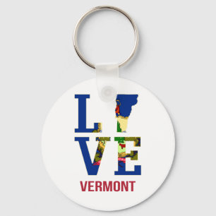 Llavero Amor de la bandera del estado de Vermont